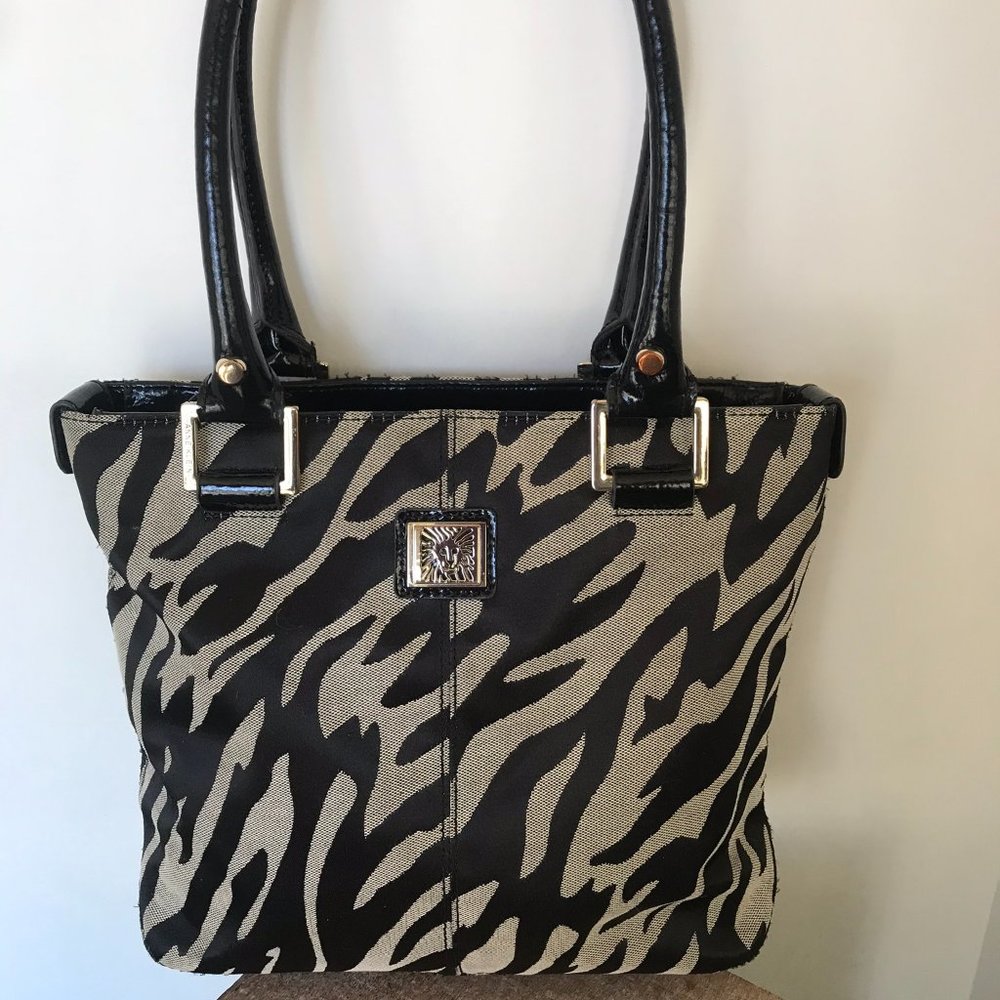 Anne Klein Zebra Fabric Print Hand Bag